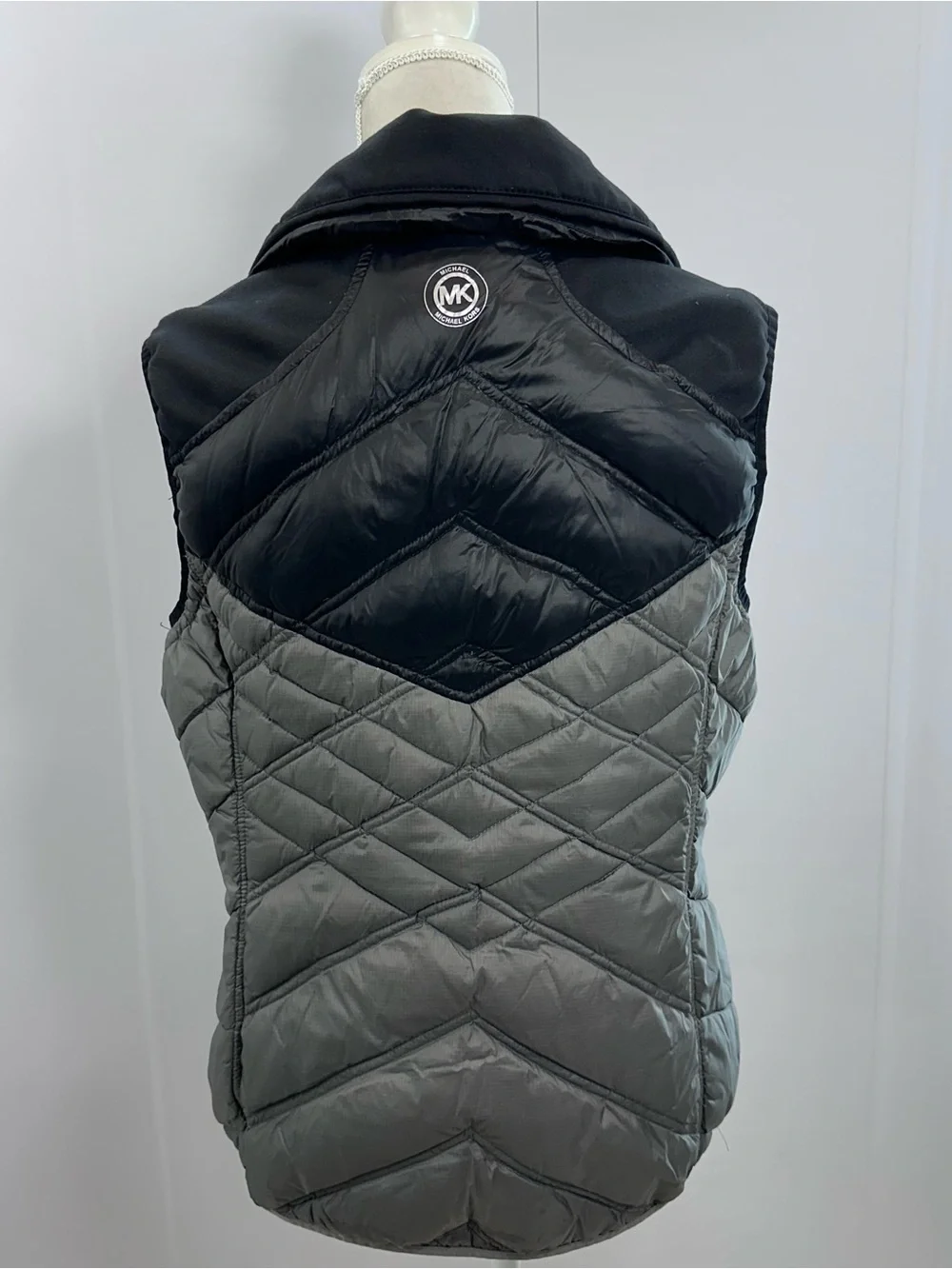 MICHAEL Michael Kors Black and Gray Quilted Puffer Vest